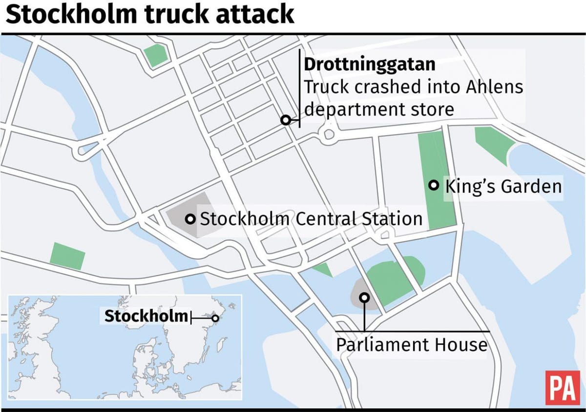 mapa drottninggatan v Stockholm
