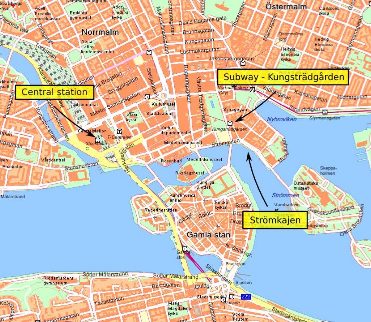 Stockholm central mapě