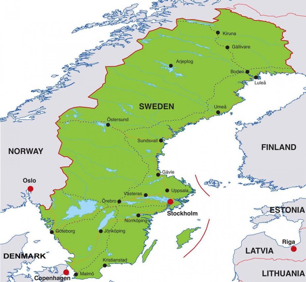 hlavní město Švédska mapě
