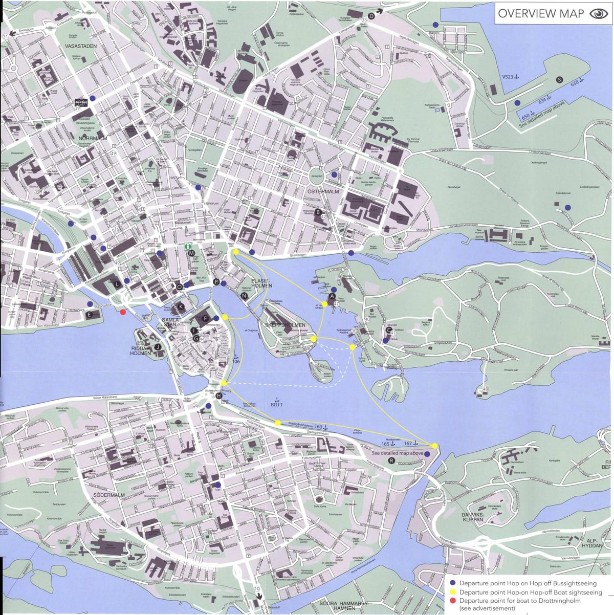 mapa Stockholmu centrum