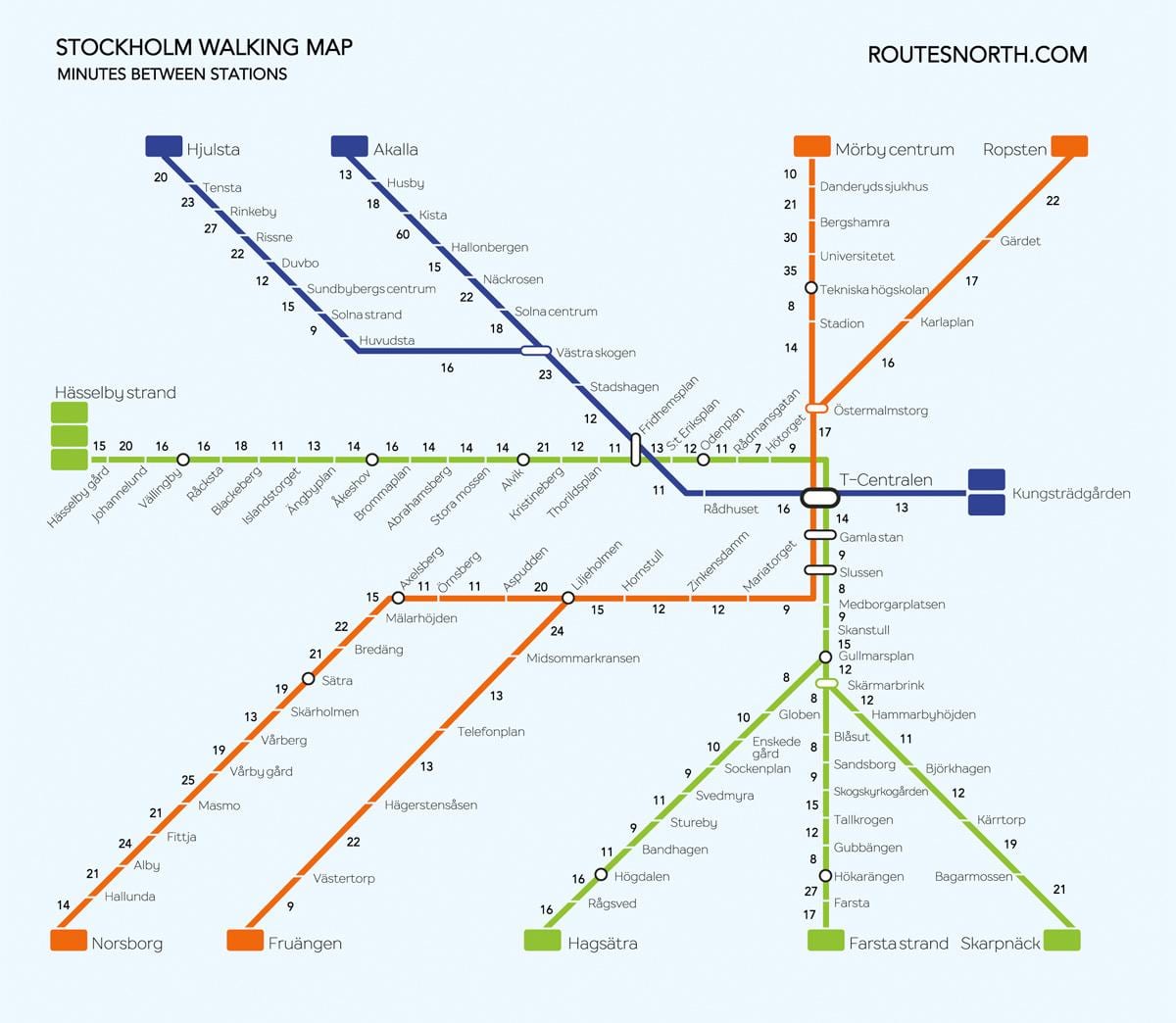 mapa Stockholmu chůze