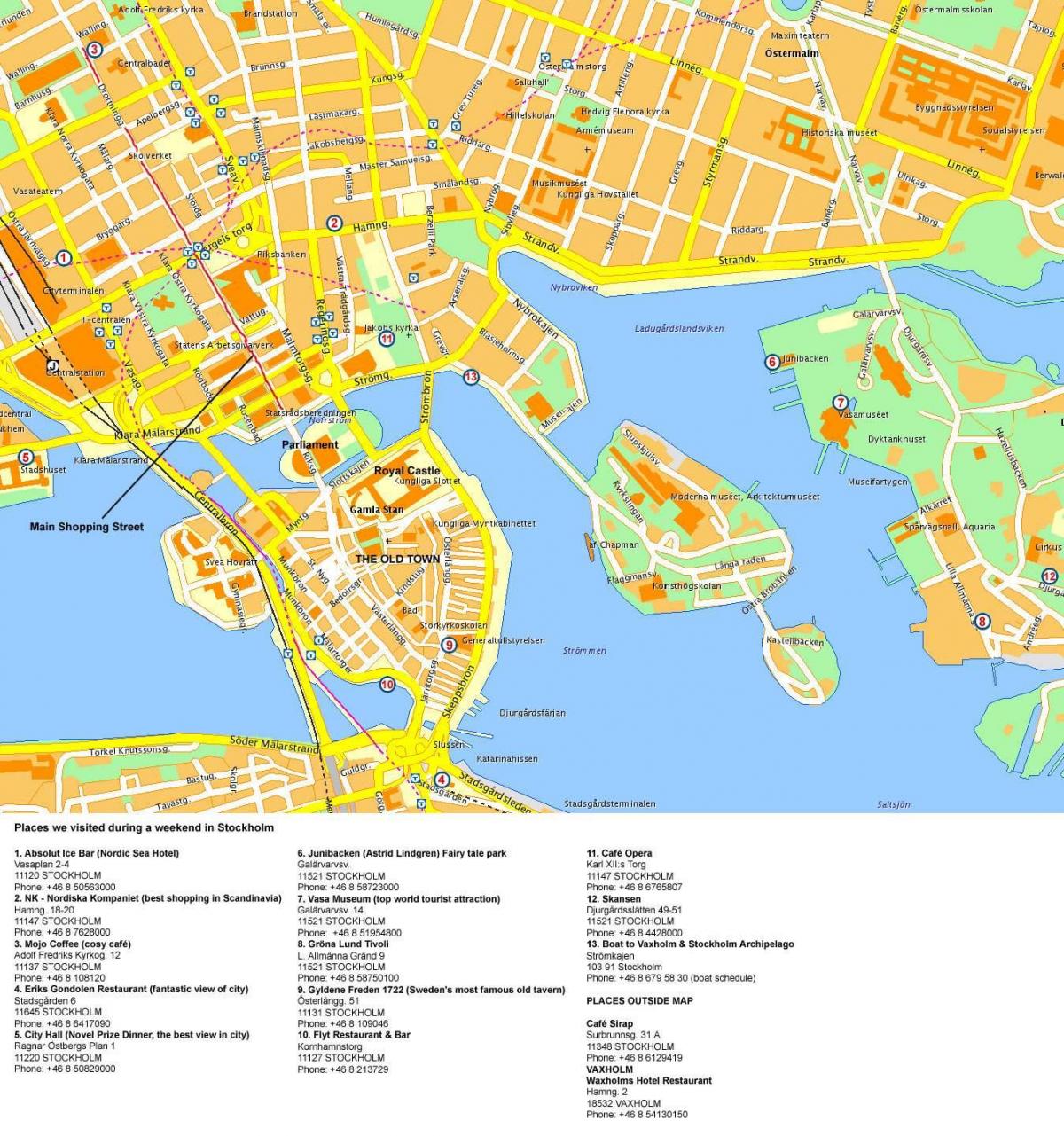 Stockholm centrum mapě