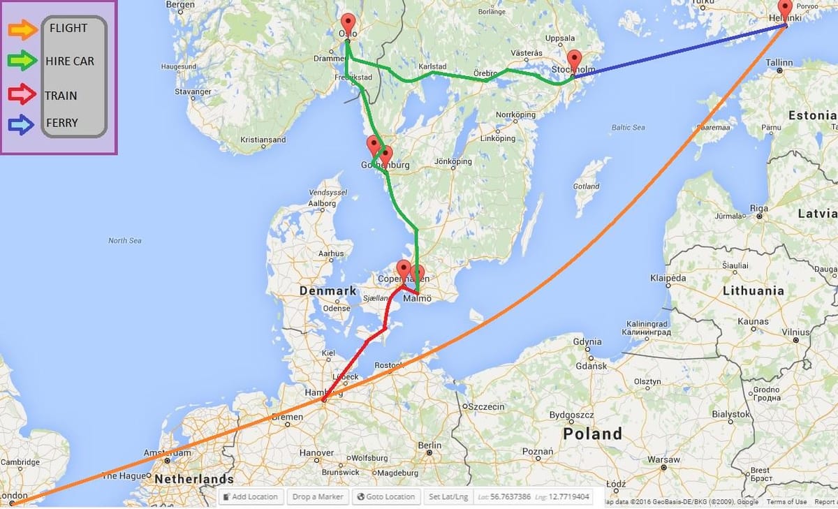 plavební mapa Stockholmu