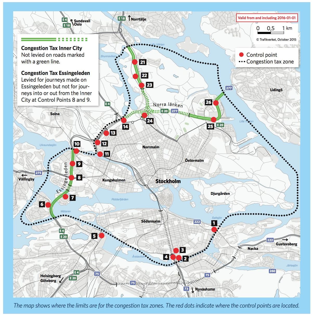 mapa Stockholmu přetížení poplatek
