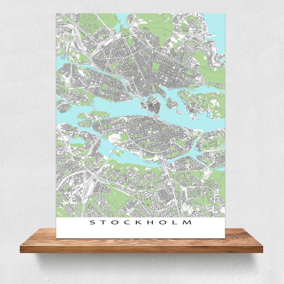 mapa Stockholmu tisk mapa