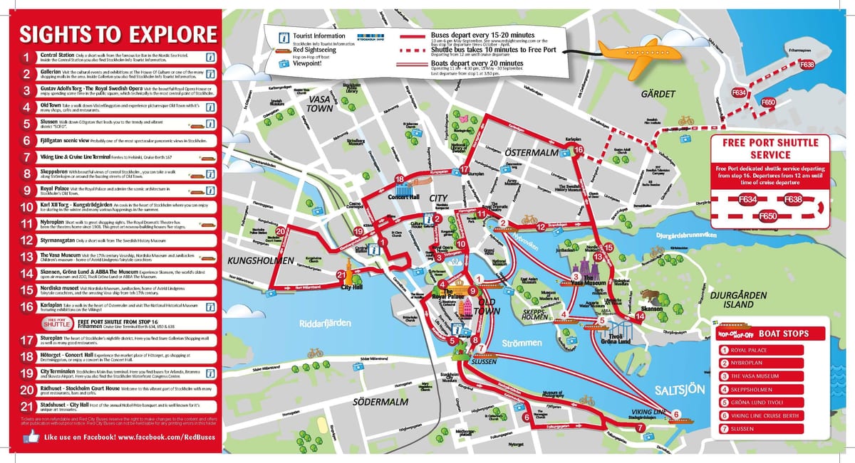 Stockholm vyhlídkové mapě