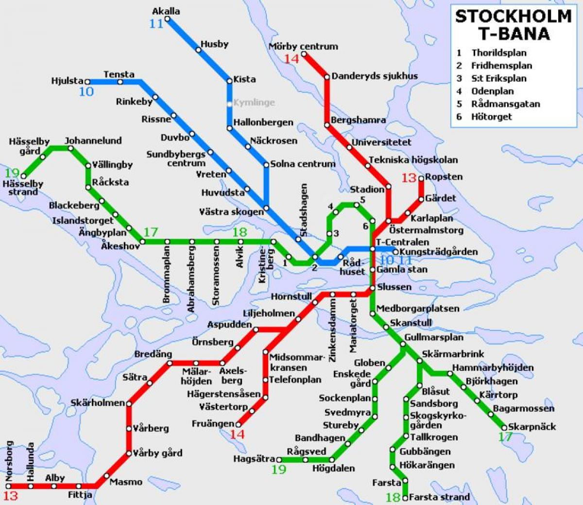 veřejnou dopravu ve Stockholmu mapě