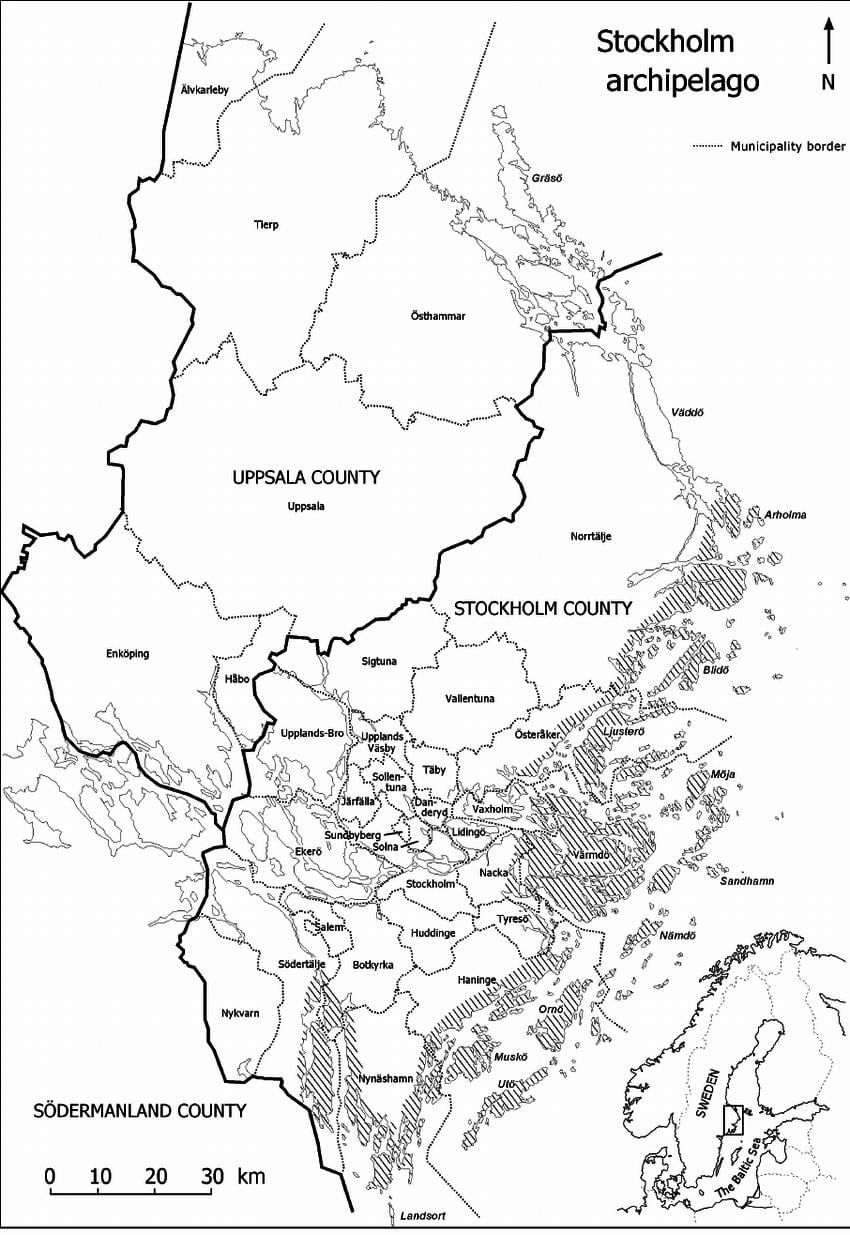 mapa Stockholmské souostroví