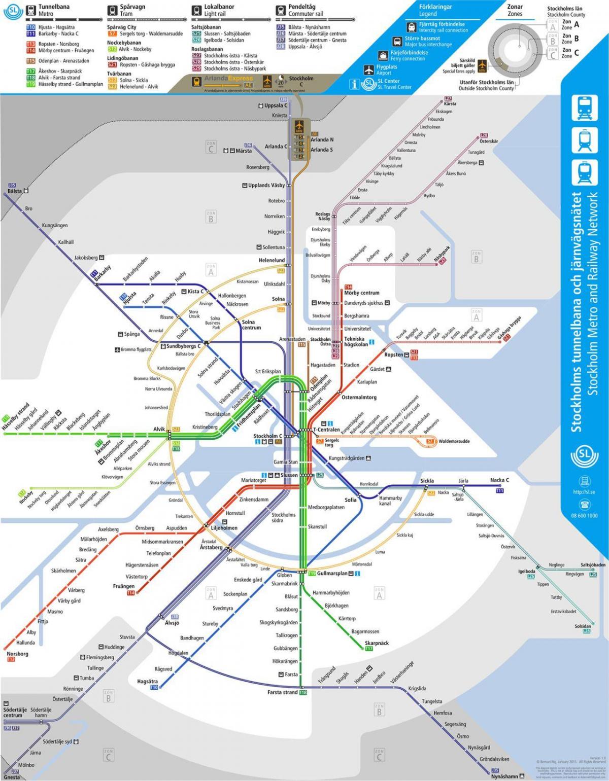 veřejné dopravy mapy Stockholmu