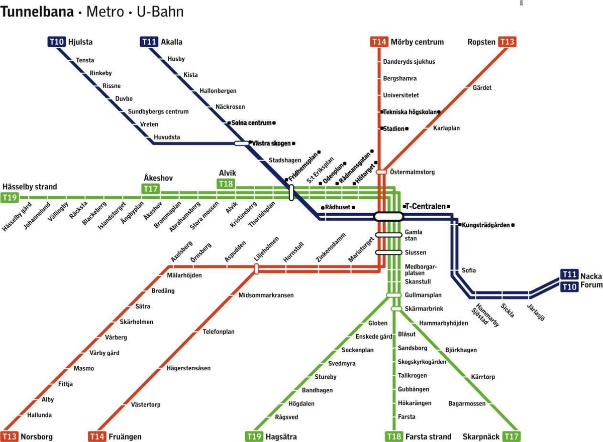 t centrální Stockholm mapě