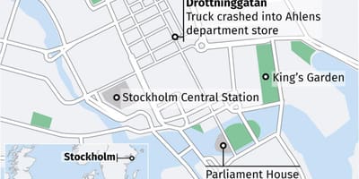 Mapa drottninggatan v Stockholm