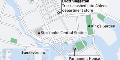 Mapa drottninggatan v Stockholm