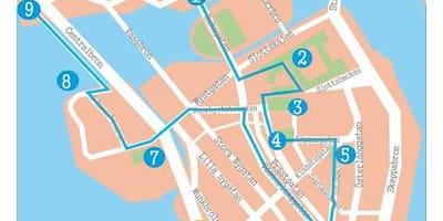 Stockholmu, gamla stan mapě