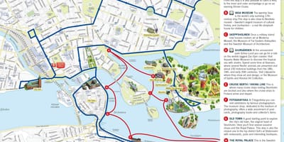 Stockholm hop on hop off lodí mapě