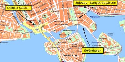Stockholm central mapě