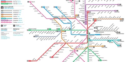 Stockholm železniční síť mapa