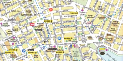 Mapa Stockholm centrum města