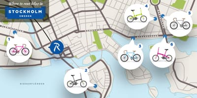 Stockholm city bikes mapě