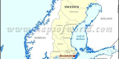 Stockholm v mapě světa