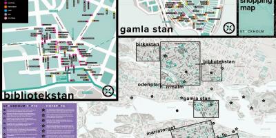Mapa Stockholmu nakupování