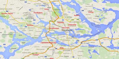 Mapa Stockholmu čtvrtí