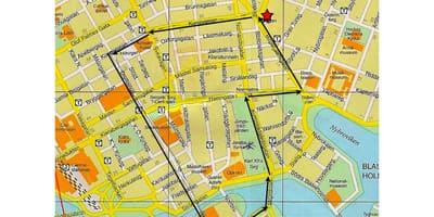 Pěší prohlídka Stockholmu mapě