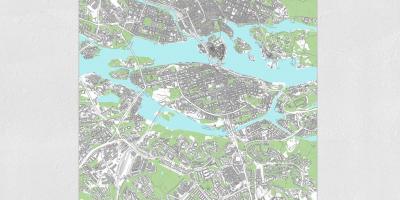 Mapa Stockholmu tisk mapa