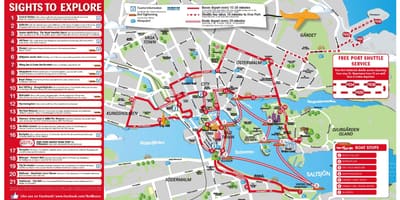 Stockholm vyhlídkové mapě