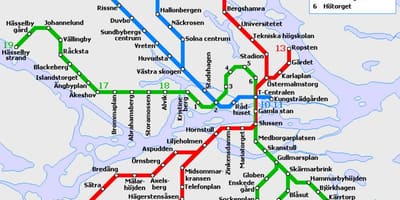 Veřejnou dopravu ve Stockholmu mapě