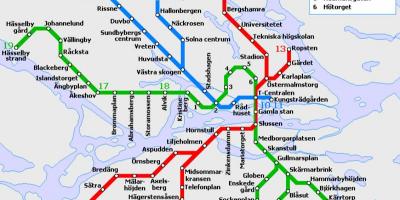 Veřejnou dopravu ve Stockholmu mapě