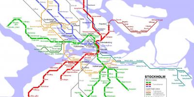 Švédsko tunnelbana mapě